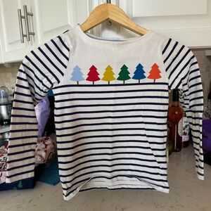Boden Kids Long Sleeve Shirt with Striped and Tree Design